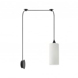 77-8999 SE21-BL-4-BL1W-GL3 ADEPT TUBE Black Matt Wall Lamp White Glass+