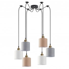 77-9031 SE21-BR-10-6BL-SH123 MAGNUM FLEX White, Grey, Brown Shade Pendant+