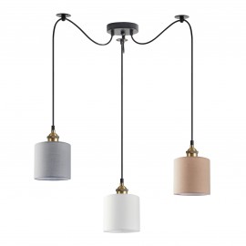 77-9032 SE21-BR-10-BL3-SH123 MAGNUM FLEX White, Grey, Brown Shade Pendant+