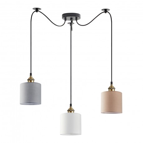 77-9032 SE21-BR-10-BL3-SH123 MAGNUM FLEX White, Grey, Brown Shade Pendant+