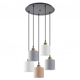 77-9034 SE21-BR-10-5BL-SH123 MAGNUM FLEX White, Grey, Brown Shade Pendant +
