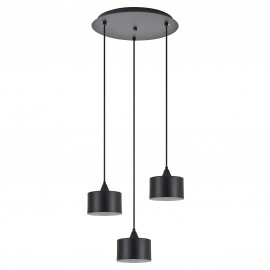 77-9039 SE21-BL-B10-3BL-MS1 ADEPT PENDANT Black Metal Shade +