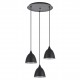 77-9047 SE21-BL-B10-3BL-MS2 ADEPT PENDANT Black Metal Shade +