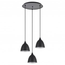 77-9047 SE21-BL-B10-3BL-MS2 ADEPT PENDANT Black Metal Shade +