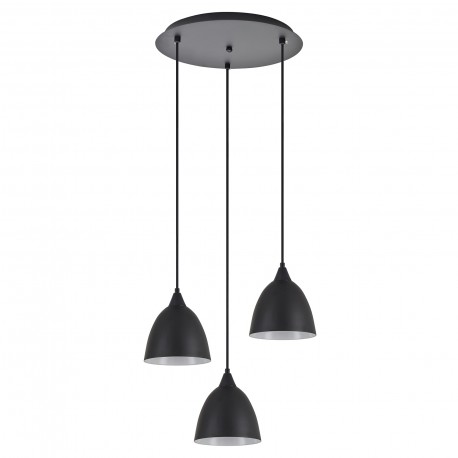 77-9047 SE21-BL-B10-3BL-MS2 ADEPT PENDANT Black Metal Shade +