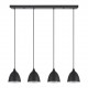 77-9048 SE21-BL-B10-4BL-MS2 ADEPT PENDANT Black Metal Shade +