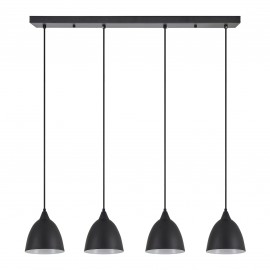 77-9048 SE21-BL-B10-4BL-MS2 ADEPT PENDANT Black Metal Shade +