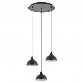 77-9055 SE21-BL-B10-3BL-MS3 ADEPT PENDANT Black Metal Shade +
