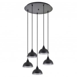 77-9058 SE21-BL-B10-5BL-MS3 ADEPT PENDANT Black Metal Shade +