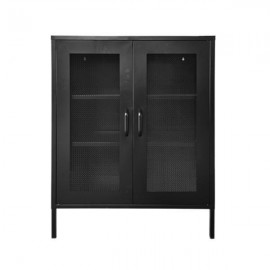32835-09---2 Nextdeco ντουλάπα μαύρη μεταλλική δίφυλλη Υ102x80x35εκ.