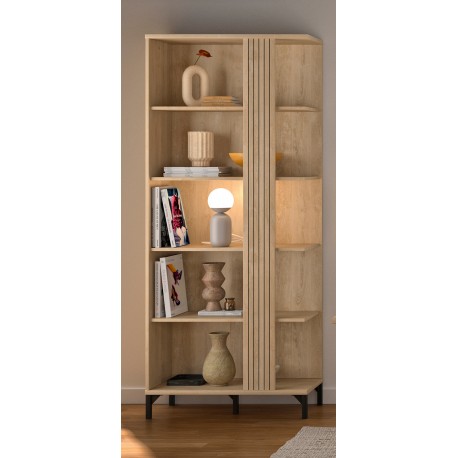 0161.GM20 Faro βιβλιοθήκη 80x35x190εκ. Blond Oak / Μαύρο  Blond Oak / Μαύρο 80x35εκ. Ύψος : 190εκ.