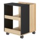 0181.GM06 Duplex ντουλάπι αποθήκευσης με ροδάκια 45x60x45εκ.  Black / Natural Chestnut