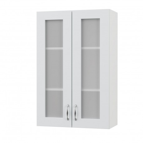 GR-101-00190 Modest Πάνω Ντουλάπ-Βιτρίναι Λευκό 60x30x92εκ