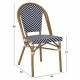 ΚΑΡΕΚΛΑ BAMBOO LOOK ΜΠΛΕ-ΛΕΥΚΟ HM5860.01 46x56x88 εκ.