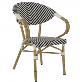 ΠΟΛΥΘΡΟΝΑ BAMBOO LOOK HM5861.01 ΜΑΥΡΟ-ΛΕΥΚΟ 59x56x82 εκ.