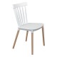 ΕΜ1391,1 LINA Καρέκλα Τραπεζαρίας - Κουζίνας, PP Άσπρο, Πόδια Οξιά Φυσικό