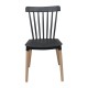 ΕΜ1391,2 LINA Καρέκλα Τραπεζαρίας - Κουζίνας, PP Μαύρο, Πόδια Οξιά Φυσικό