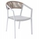 ΠΟΛΥΘΡΟΝΑ ΑΛΟΥΜΙΝΙΟΥ ΛΕΥΚΗ PE RATTAN TEXTLINE 45x63x82Υεκ.HM5891.02