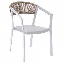 ΠΟΛΥΘΡΟΝΑ ΑΛΟΥΜΙΝΙΟΥ ΛΕΥΚΗ PE RATTAN TEXTLINE 45x63x82Υεκ.HM5891.02