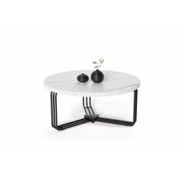 60-20338 ANTICA coffee table top - white marble, frame - black (2box = 1pc) DIOMMI V-CH-ANTICA-LAW-BIAŁY