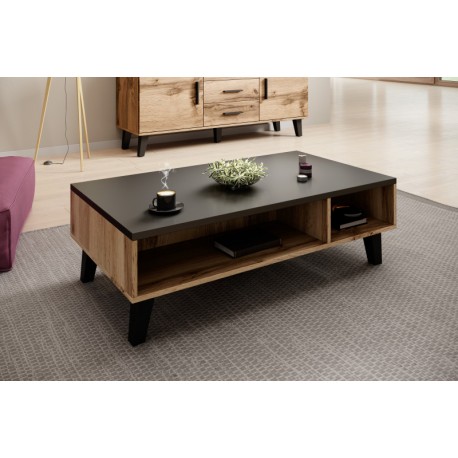 60-19742 coffee table 60 LOTTA  wotan oak/ black DIOMMI CAMA-LOTTA-ŁAWA-110-DWO/CZ