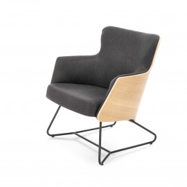 60-22160 CHILLOUT leisure armchair dark grey / natural oak, legs - black DIOMMI V-PL-CHILLOUT-FOT-C.POPIEL/DĄB NAT.