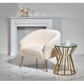 60-20755 GRIFON leisure armchair cream / gold DIOMMI V-CH-GRIFON-FOT-KREMOWY