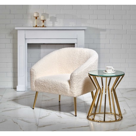 60-20755 GRIFON leisure armchair cream / gold DIOMMI V-CH-GRIFON-FOT-KREMOWY