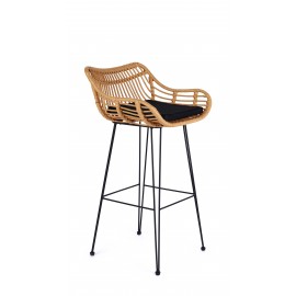 60-20773 H105 bar stool, color: natural / black DIOMMI V-CH-H/105