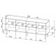 60-19688 HOLE chest of drawers 190 black mat/ black mat DIOMMI CAMA-HOLE-KOM-190-CZ/CZ