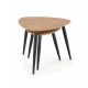 60-21597 NICEA 2, set of two coffee tables, color: golden oak / black DIOMMI V-CH-NICEA_2-LAW