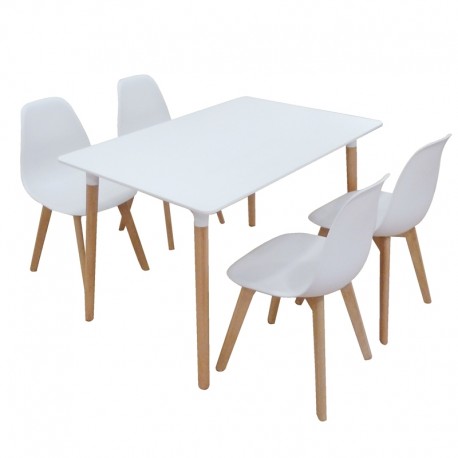 20-9904 Σετ Τραπεζαρίας Loft Plus White Randy 5τμχ 120Χ80X72εκ.