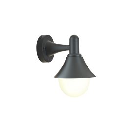 80202514 it-Lighting Rabun 1xE27 Outdoor Wall Lamp Black D:24.5cmx23.5cm (80202514)