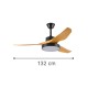 102000220 InLight Nitinat 25W 3CCT LED Fan Light in Black with Wooden Color (102000220)