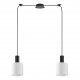 77-8508 SE21-BL-4-BL2-SH1 ADEPT TUBE Black Pendant White Fabric Shade+