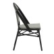 216-000015 Καρέκλα κήπου Paris pakoworld αλουμίνιο μαύρο-textilene ασπρόμαυρο