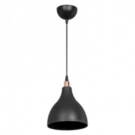 147-000129 Φωτιστικό οροφής μονόφωτο Lofty pakoworld Ε27 μαύρο Φ18x56εκ