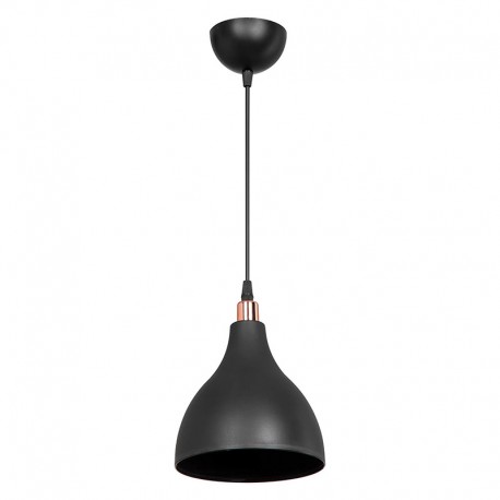 147-000129 Φωτιστικό οροφής μονόφωτο Lofty pakoworld Ε27 μαύρο Φ18x56εκ
