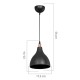 147-000129 Φωτιστικό οροφής μονόφωτο Lofty pakoworld Ε27 μαύρο Φ18x56εκ