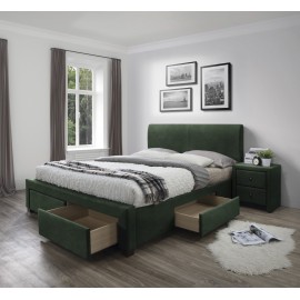 60-21553 MODENA 3 bed with drawers, color: dark grey DIOMMI V-CH-MODENA_3-LOZ-C.ZIELONY