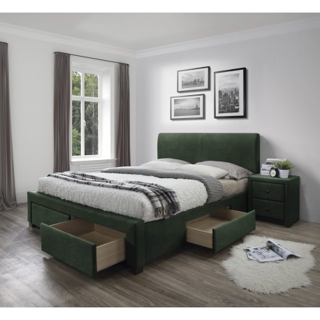 60-21553 MODENA 3 bed with drawers, color: dark grey DIOMMI V-CH-MODENA_3-LOZ-C.ZIELONY