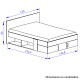 0041.GM20 Swivel Κρεβάτι διπλό με αποθηκευτικούς χώρους 160x194εκ. ( για στρώμα 140x190εκ. ) Natural Chestnut/Black & μεταλλική 