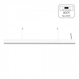 6072-180-WH InLight Κρεμαστό φωτιστικό LED 60W 3CCT (By Switch) από αλουμίνιο σε λευκή απόχρωση D:180cm (6072-180-WH)