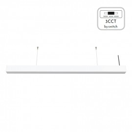 6072-90-WH InLight Κρεμαστό φωτιστικό LED 30W 3CCT (By Switch) από αλουμίνιο σε λευκή απόχρωση D:90cm (6072-90-WH)