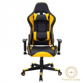232-000001 Καρέκλα γραφείου gaming Miel pakoworld PU μαύρο-κίτρινο