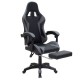 232-000004 Καρέκλα γραφείου gaming με υποπόδιο Moza pakoworld PU μαύρο-γκρι