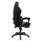 232-000004 Καρέκλα γραφείου gaming με υποπόδιο Moza pakoworld PU μαύρο-γκρι
