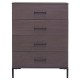 039-000191 Συρταριέρα Calliope pakoworld με 4 συρτάρια χρώμα wenge-black 80x44x108εκ