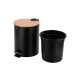 02-12748 ESTIA ΧΑΡΤΟΔΟΧΕΙΟ ΜΠΑΝΙΟΥ BAMBOO ESSENTIALS SOFT CLOSE 5lt ΜΑΥΡΟ