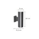 80203434 InLight Winnipeg 2xΕ27 Outdoor Up-Down Wall Lamp Grey D:15.3cmx26cm (80203434)